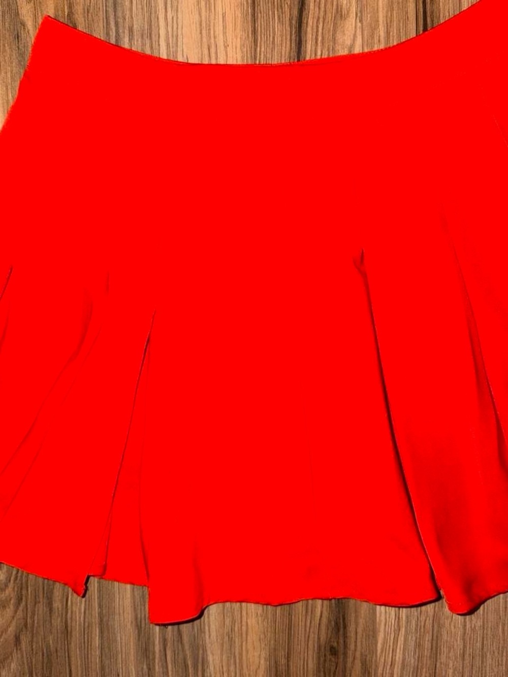 Women's Red Pleated Skater Skirt